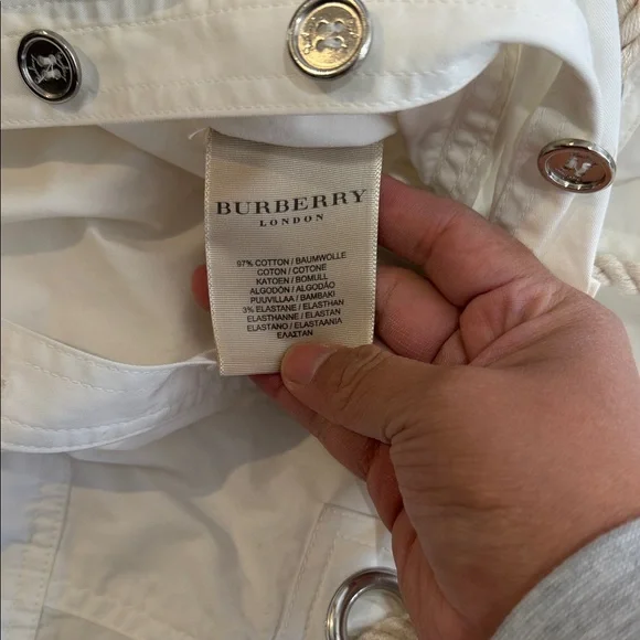 Burberry White Collared Shirt Dress - Picture 9 of 11